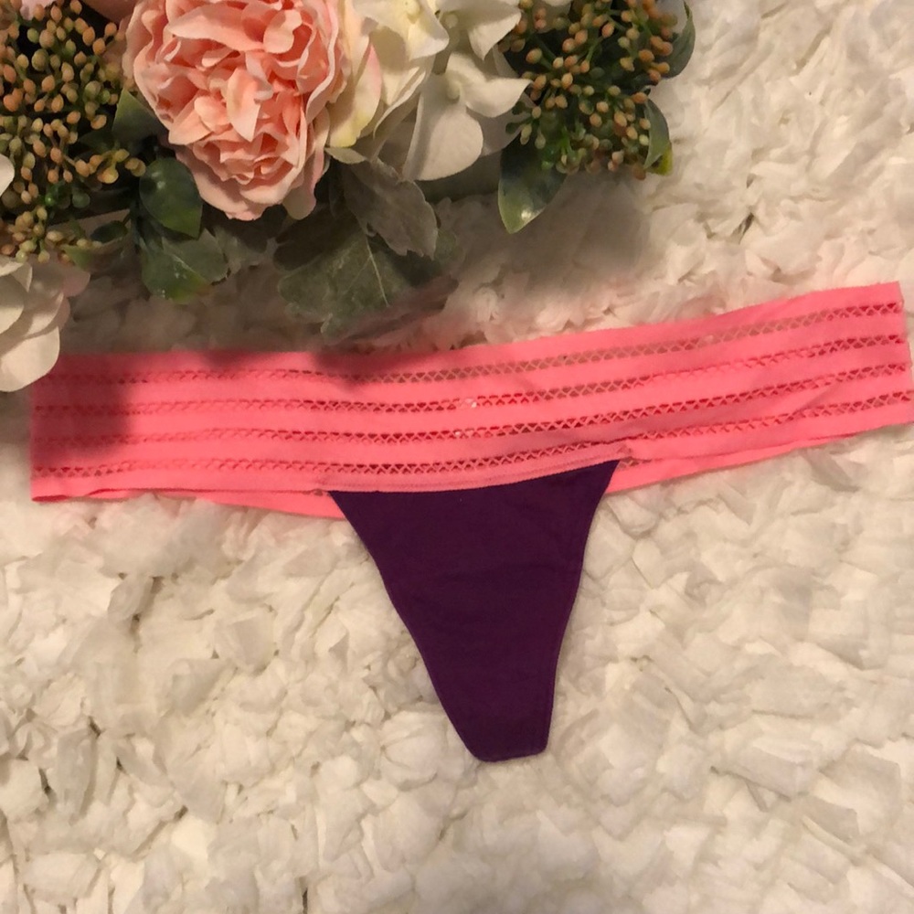NWOT. Pink Victoria’s Secret pink and purple thong